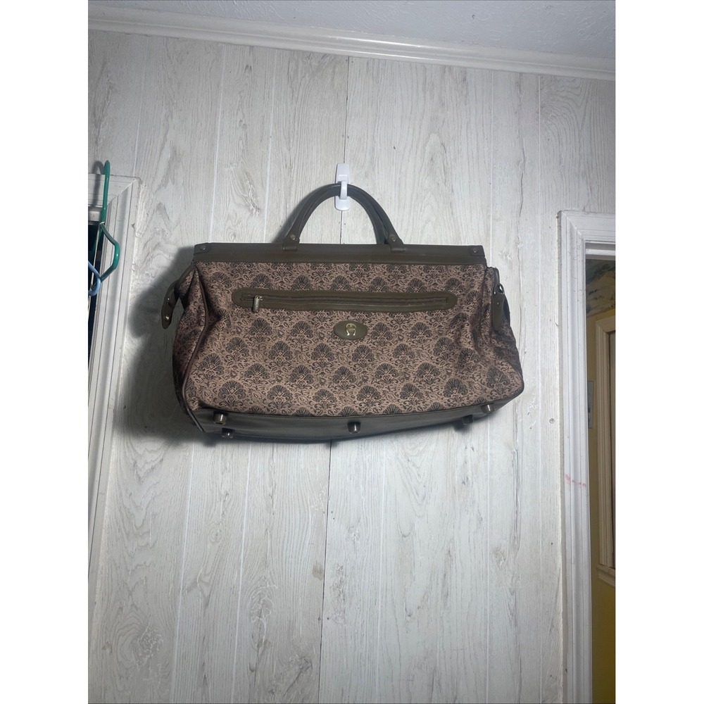 Vintage ETIENNE AIGNER Carpet Bag Toile Floral Tapestry